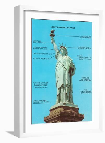 Statue of Liberty with Dimensions, New York City-null-Framed Art Print