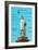 Statue of Liberty with Dimensions, New York City-null-Framed Premium Giclee Print
