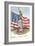 Statue of Liberty with Patriotic Motifs-null-Framed Premium Giclee Print