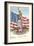 Statue of Liberty with Patriotic Motifs-null-Framed Premium Giclee Print