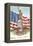 Statue of Liberty with Patriotic Motifs-null-Framed Stretched Canvas