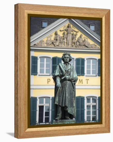 Statue of Ludwig Van Beethoven, Bonn, North Rhineland Westphalia, Germany-Christian Kober-Framed Premier Image Canvas