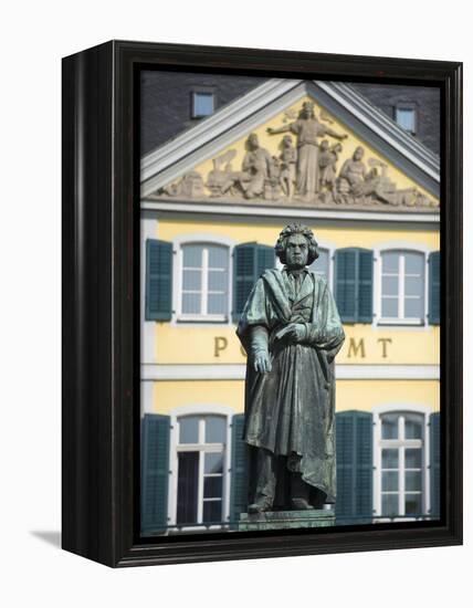 Statue of Ludwig Van Beethoven, Bonn, North Rhineland Westphalia, Germany-Christian Kober-Framed Premier Image Canvas