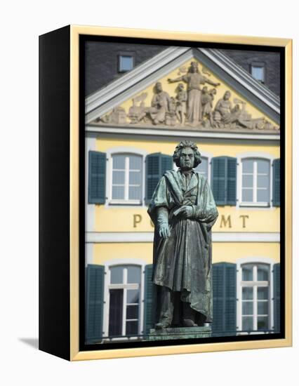 Statue of Ludwig Van Beethoven, Bonn, North Rhineland Westphalia, Germany-Christian Kober-Framed Premier Image Canvas