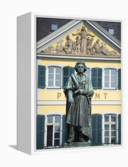 Statue of Ludwig Van Beethoven, Bonn, North Rhineland Westphalia, Germany-Christian Kober-Framed Premier Image Canvas