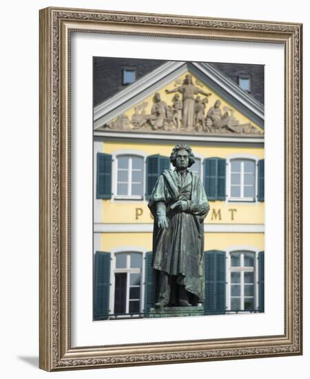 Statue of Ludwig Van Beethoven, Bonn, North Rhineland Westphalia, Germany-Christian Kober-Framed Photographic Print