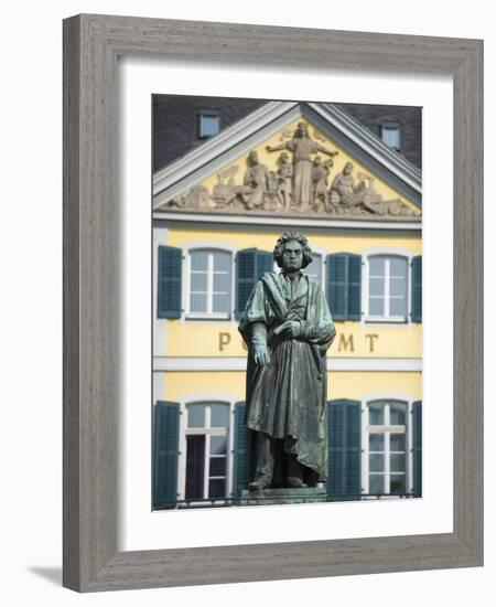 Statue of Ludwig Van Beethoven, Bonn, North Rhineland Westphalia, Germany-Christian Kober-Framed Photographic Print