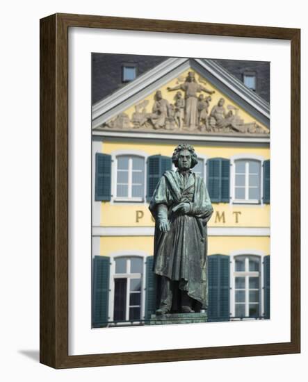 Statue of Ludwig Van Beethoven, Bonn, North Rhineland Westphalia, Germany-Christian Kober-Framed Photographic Print