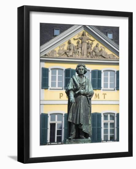 Statue of Ludwig Van Beethoven, Bonn, North Rhineland Westphalia, Germany-Christian Kober-Framed Photographic Print