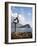 Statue of Naked Dancing Female on a Rock Near the Adriatic, Sveti Nikola Island in the Background-Martin Child-Framed Photographic Print