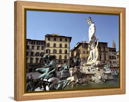 Statue of Neptune, Fonte Del Nettuno in the Piazza Della Signoria, Florence, Italy-Peter Thompson-Framed Premier Image Canvas