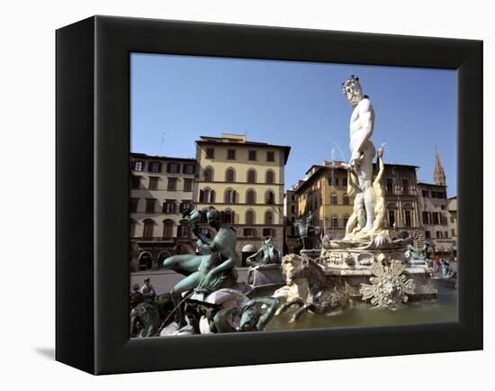 Statue of Neptune, Fonte Del Nettuno in the Piazza Della Signoria, Florence, Italy-Peter Thompson-Framed Premier Image Canvas