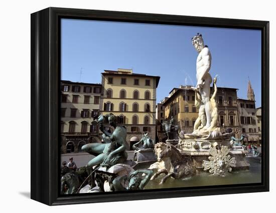 Statue of Neptune, Fonte Del Nettuno in the Piazza Della Signoria, Florence, Italy-Peter Thompson-Framed Premier Image Canvas