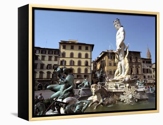 Statue of Neptune, Fonte Del Nettuno in the Piazza Della Signoria, Florence, Italy-Peter Thompson-Framed Premier Image Canvas