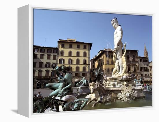 Statue of Neptune, Fonte Del Nettuno in the Piazza Della Signoria, Florence, Italy-Peter Thompson-Framed Premier Image Canvas