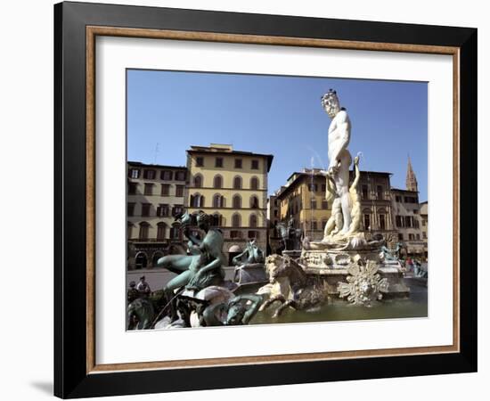 Statue of Neptune, Fonte Del Nettuno in the Piazza Della Signoria, Florence, Italy-Peter Thompson-Framed Photographic Print