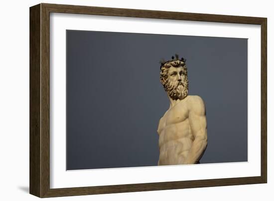 Statue of Neptune, in the Fountain of Neptune, Piazza Della Signoria, Florence-Tim Mitchell-Framed Photographic Print