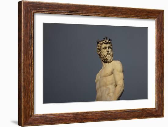 Statue of Neptune, in the Fountain of Neptune, Piazza Della Signoria, Florence-Tim Mitchell-Framed Photographic Print