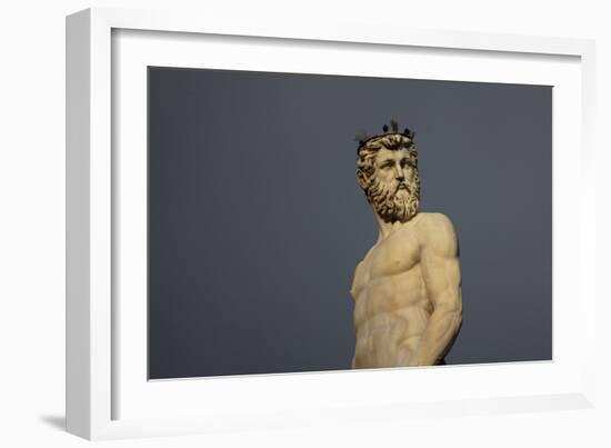 Statue of Neptune, in the Fountain of Neptune, Piazza Della Signoria, Florence-Tim Mitchell-Framed Photographic Print