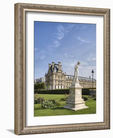 Statue of Nymphe and Louvre Museum, Paris-Raimund Koch-Framed Photographic Print