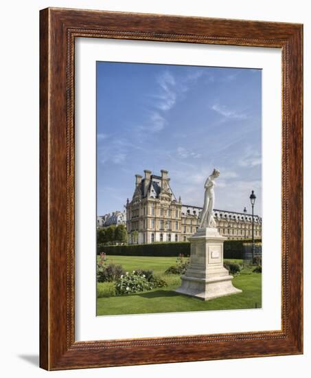 Statue of Nymphe and Louvre Museum, Paris-Raimund Koch-Framed Photographic Print