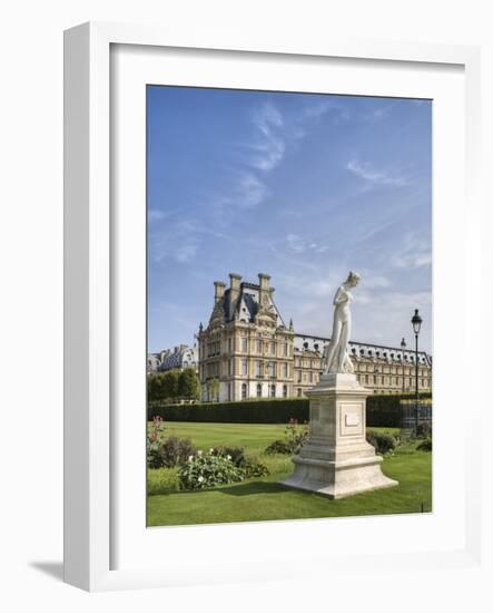 Statue of Nymphe and Louvre Museum, Paris-Raimund Koch-Framed Photographic Print