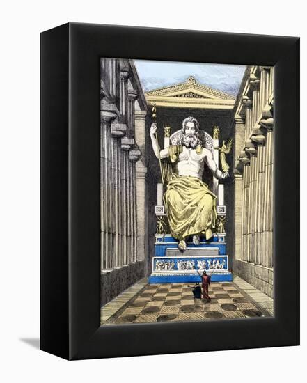 Statue of Olympian Zeus by Pheidias, from a Series of the "Seven Wonders of the Ancient World"-Ferdinand Knab-Framed Premier Image Canvas