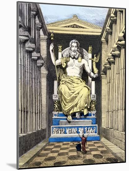 Statue of Olympian Zeus by Pheidias, from a Series of the "Seven Wonders of the Ancient World"-Ferdinand Knab-Mounted Giclee Print