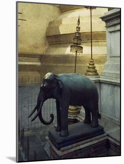 Statue of One of White Elephants at Temple of the Emerald Buddha-null-Mounted Photographic Print