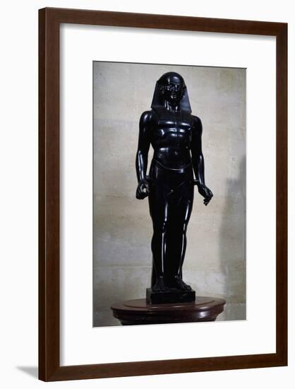 Statue of Osiris in Black Marble, by Antoine-Guillaume Granjacquet-null-Framed Giclee Print