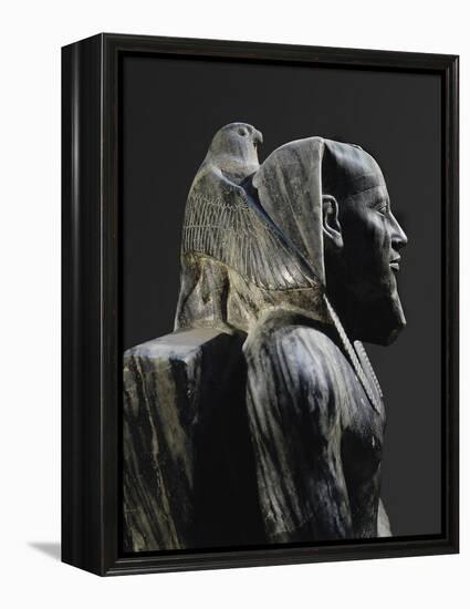 Statue of Pharaoh Khafre Enthroned-null-Framed Stretched Canvas