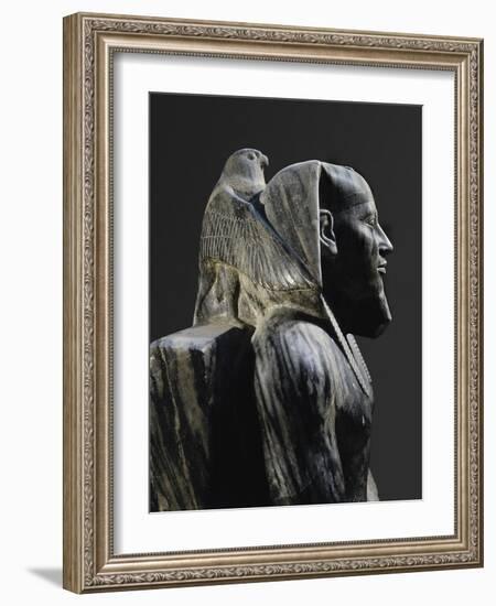 Statue of Pharaoh Khafre Enthroned-null-Framed Photo