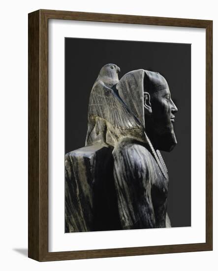 Statue of Pharaoh Khafre Enthroned-null-Framed Photo