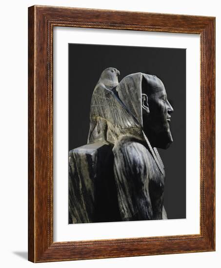 Statue of Pharaoh Khafre Enthroned-null-Framed Photo