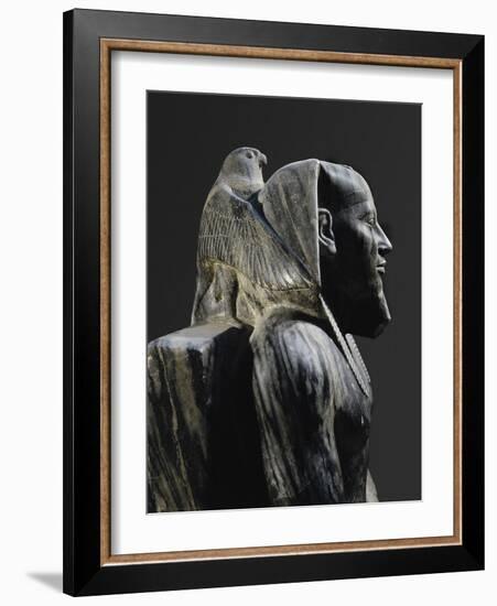 Statue of Pharaoh Khafre Enthroned-null-Framed Photo