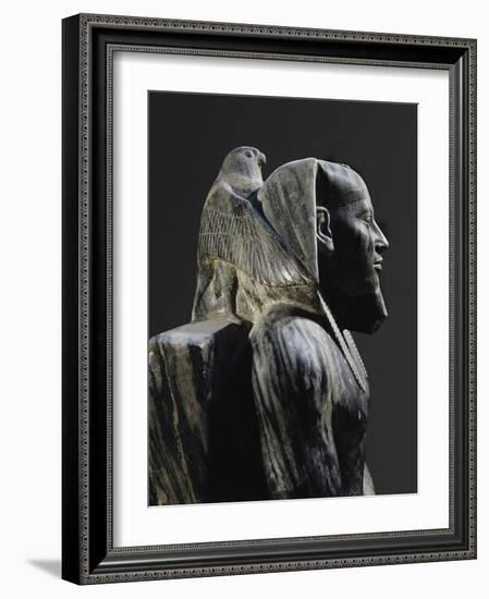 Statue of Pharaoh Khafre Enthroned-null-Framed Photo