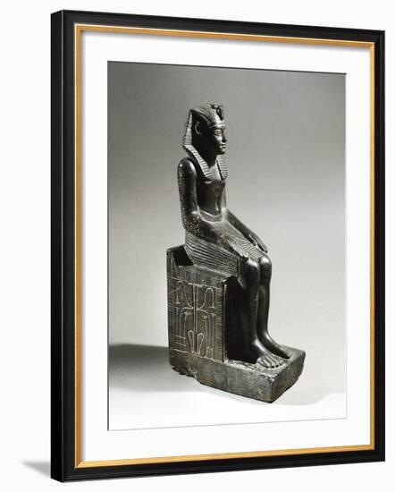 Statue of Pharaoh Neferhotep I. Microgabbro, from El Fayum-null-Framed Giclee Print