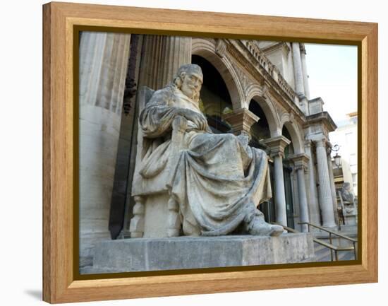 Statue of Playwright Moliere Outside Theatre, Old City, Avignon, Rhone Valley, Provence, France-David Lomax-Framed Premier Image Canvas