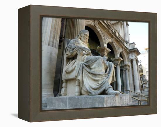 Statue of Playwright Moliere Outside Theatre, Old City, Avignon, Rhone Valley, Provence, France-David Lomax-Framed Premier Image Canvas