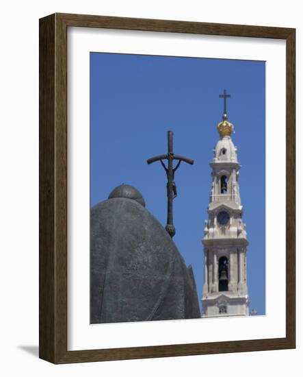 Statue of Pope John Paul II and Basilica, Fatima, Portugal, Europe-Jeremy Lightfoot-Framed Photographic Print