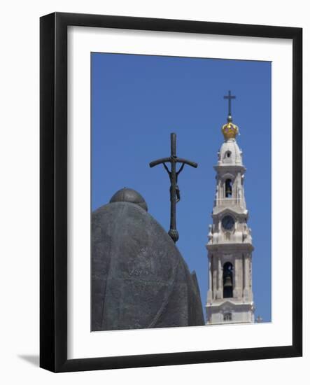 Statue of Pope John Paul II and Basilica, Fatima, Portugal, Europe-Jeremy Lightfoot-Framed Photographic Print