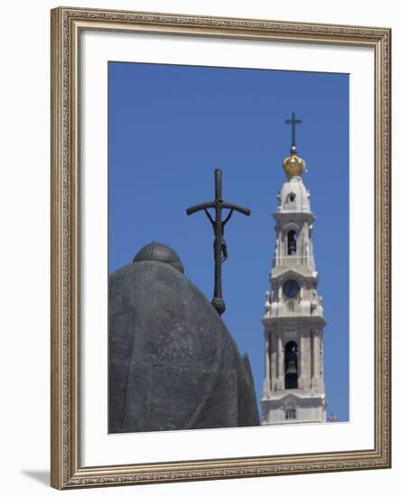 Statue of Pope John Paul II and Basilica, Fatima, Portugal, Europe-Jeremy Lightfoot-Framed Photographic Print