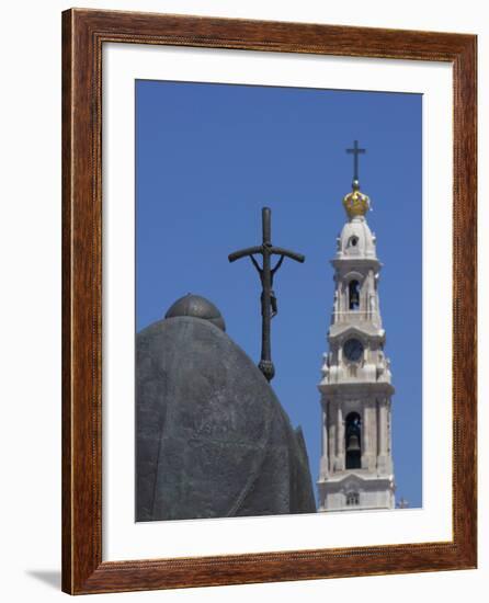 Statue of Pope John Paul II and Basilica, Fatima, Portugal, Europe-Jeremy Lightfoot-Framed Photographic Print