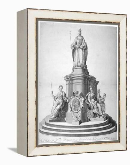 Statue of Queen Anne Erected as a Celebration of the Completion of St Paul's Cathedral, 1713-null-Framed Premier Image Canvas