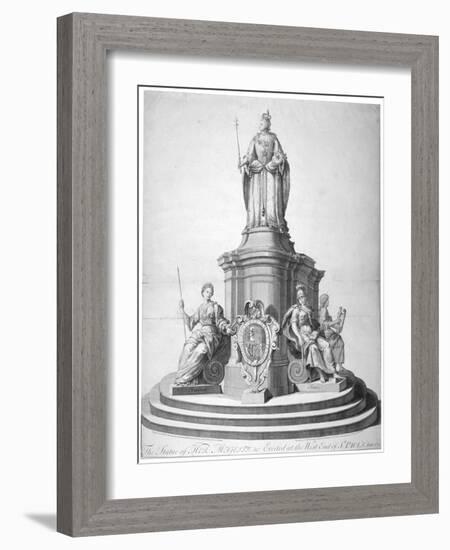 Statue of Queen Anne Erected as a Celebration of the Completion of St Paul's Cathedral, 1713-null-Framed Giclee Print