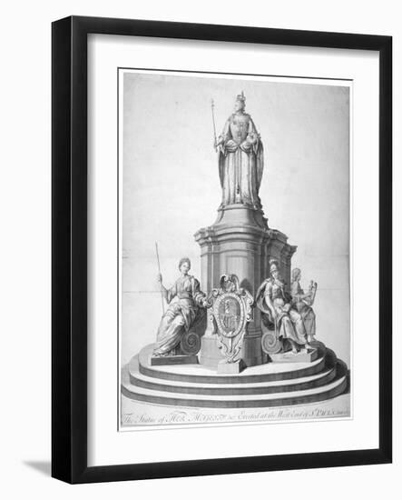 Statue of Queen Anne Erected as a Celebration of the Completion of St Paul's Cathedral, 1713-null-Framed Giclee Print
