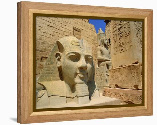 Statue of Ramses II and Obelisk, Luxor Temple, Luxor, Egypt, North Africa-Gavin Hellier-Framed Premier Image Canvas