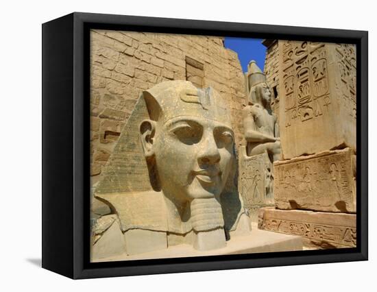 Statue of Ramses II and Obelisk, Luxor Temple, Luxor, Egypt, North Africa-Gavin Hellier-Framed Premier Image Canvas