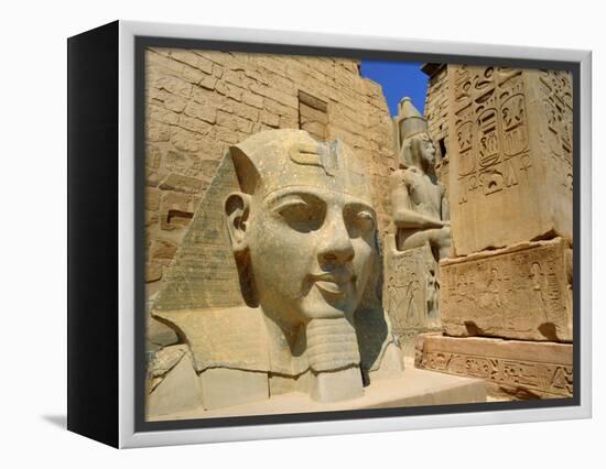 Statue of Ramses II and Obelisk, Luxor Temple, Luxor, Egypt, North Africa-Gavin Hellier-Framed Premier Image Canvas