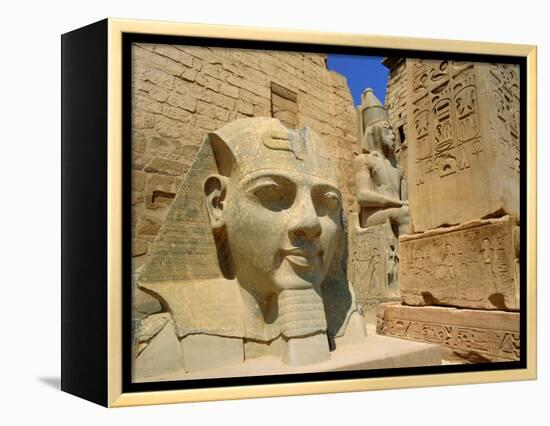 Statue of Ramses II and Obelisk, Luxor Temple, Luxor, Egypt, North Africa-Gavin Hellier-Framed Premier Image Canvas